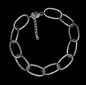 Chunky Chain Choker Big Link Handmade Necklace Silver Black Goth Biker Punk New